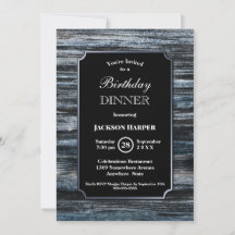 Geburtstagsessen Wood Party Einladung