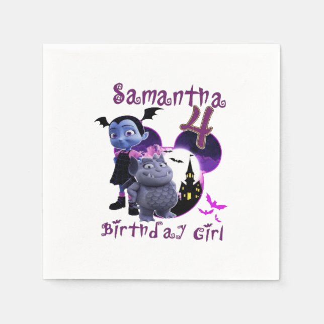 Geburtstagsfamilie Serviette (Vorderseite)