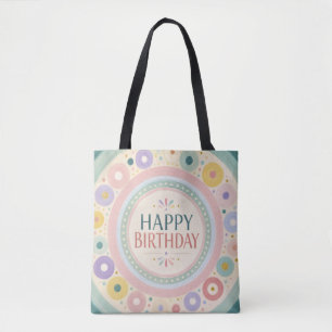 Geburtstagsfarbiger Retro-Kreis-Pattern Tasche