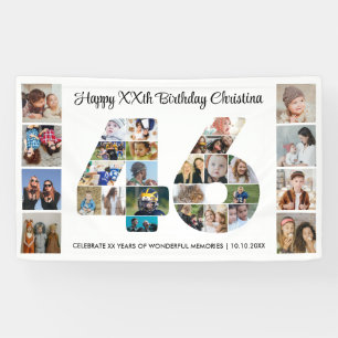 Geburtstagsfeier 46. Nummer 46 Fotocollage Banner