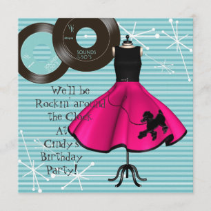 Geburtstagsfeier der 1950er Jahre Einladung