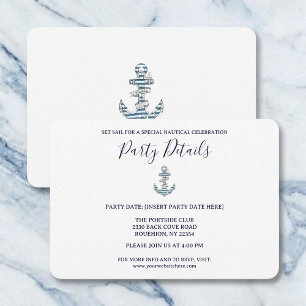 Geburtstagsfeier Details Anker mit nautischen Stre RSVP Karte