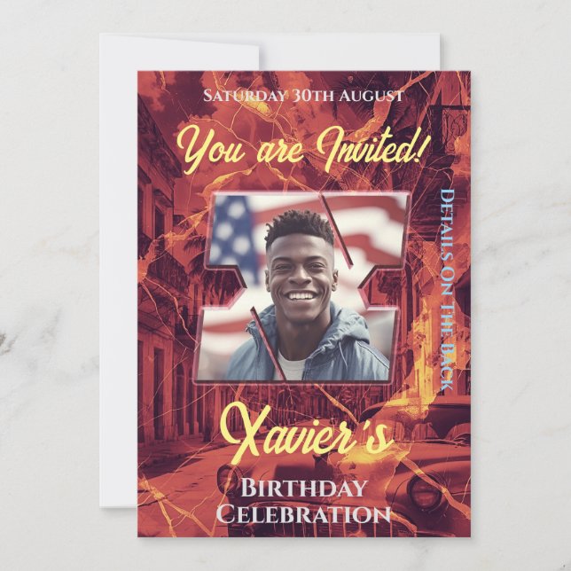 Geburtstagsfeier Einladung (Vorderseite)