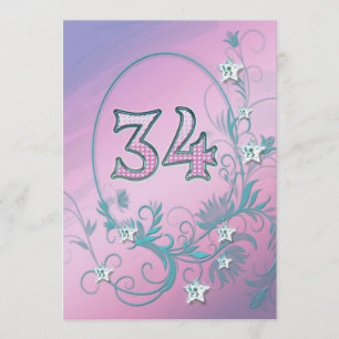 Geburtstagsfeier Einladung 34 Jahre alt