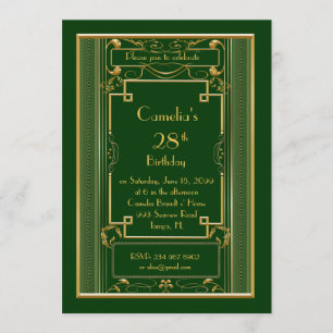 Geburtstagsfeier Einladung Frau, großartig Gatsby,