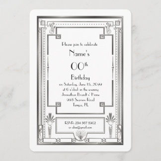 Geburtstagsfeier Einladung, großartig Gatsby,silbe Einladung