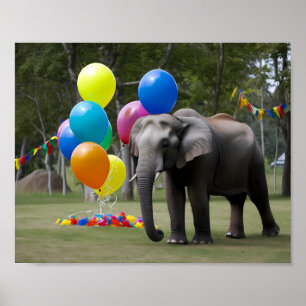 Geburtstagsfeier Elefant Fotografie Hintergrund Poster