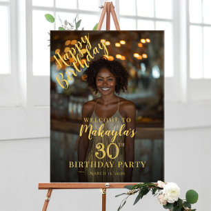 Geburtstagsfeier-Foto-Willkommen Poster