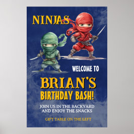 Geburtstagsfeier für einen geschickten Ninja-Krieg Poster