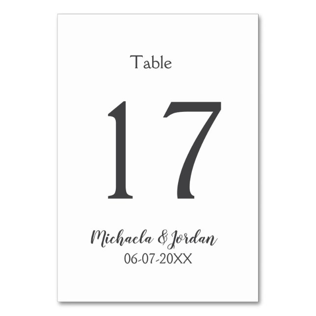 Geburtstagsfeier für Hochzeiten Tischnummer (Vorderseite)