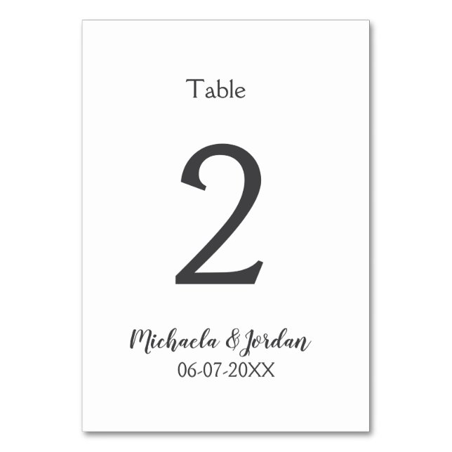 Geburtstagsfeier für Hochzeiten Tischnummer (Vorderseite)