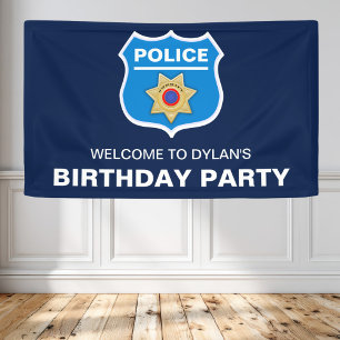 Geburtstagsfeier für Kinder von Polizeibeamten Banner