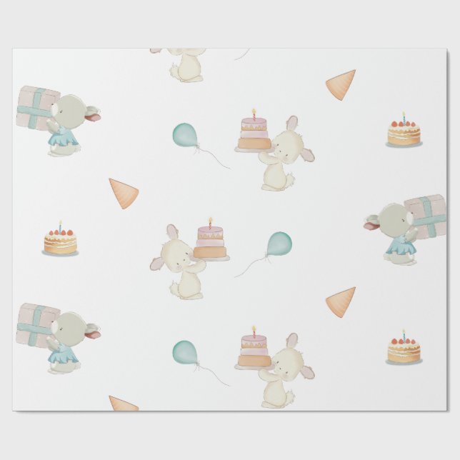 Geburtstagsfeier Geschenkpapier (Flach)