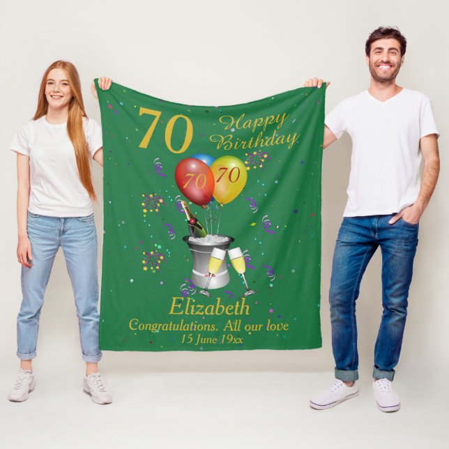 Geburtstagsfeier Green Fleece Blanket (Beispiel)