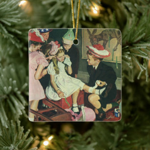 Geburtstagsfeier im Vintage-Stil, Schwanz an den E Keramikornament