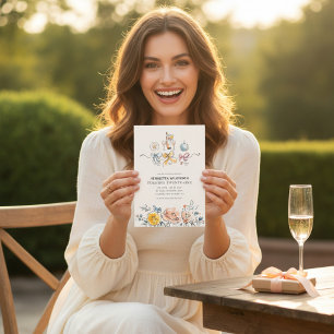 Geburtstagsfeier im Zeichen von Floral Watercolor Einladung