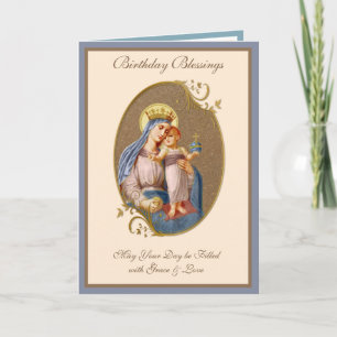 Geburtstagsfeier Jungfrau Mary Jesus Religious Karte
