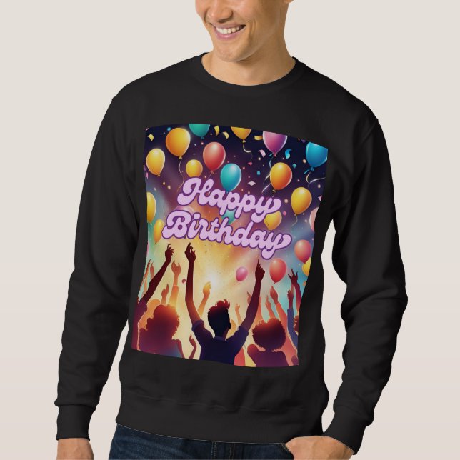 Geburtstagsfeier mit Balloons Sweatshirt (Vorderseite)