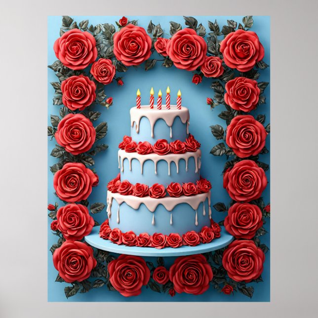 Geburtstagsfeier mit Candlelit Cake Poster (Vorne)