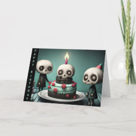Geburtstagsfeier Party Kuchen Skelett Freunde Karte