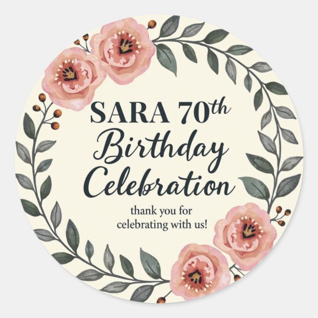 Geburtstagsfeier Runder Aufkleber (Vorderseite)