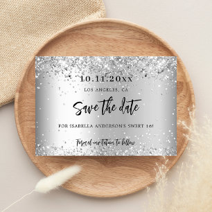 Geburtstagsfeier silberne Schrift Save The Date