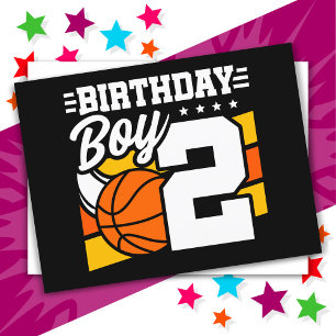 Geburtstagsfeier-Thema Basketball für 2-Jährige, 2 Postkarte