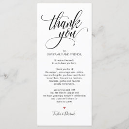 Geburtstagsfeier Vielen Dank Place Setting Card Programm