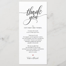 Geburtstagsfeier Vielen Dank Place Setting Card Programm