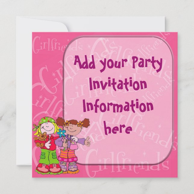 Geburtstagsfeier von Girlfriends Einladung (Vorderseite)