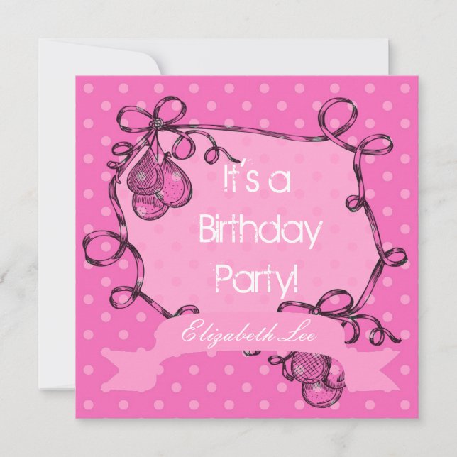 Geburtstagsfeier von Mädchen Einladung (Vorderseite)