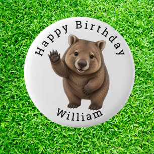 Geburtstagsfeier Wombat Button
