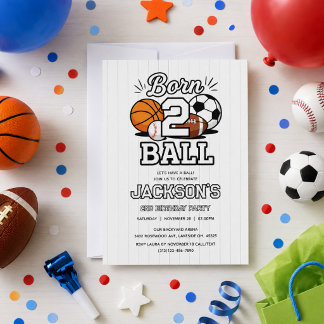 Geburtstagsfeier zum 2. Geburtstag mit Sport-Thema Einladung