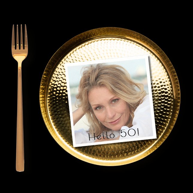 Geburtstagsfeierin Foto Hallo 50 Serviette (Von Creator hochgeladen)