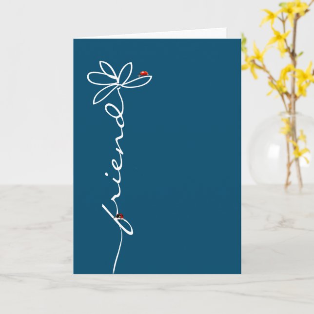 Geburtstagsfeige eines Freundes und Ladybugs Karte (Gelbe Blume)