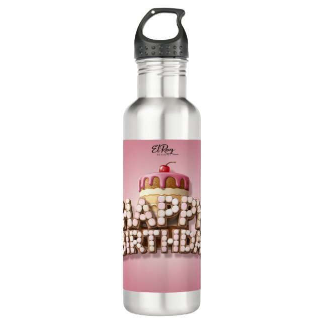 Geburtstagsflaschen Edelstahlflasche (Vorderseite)