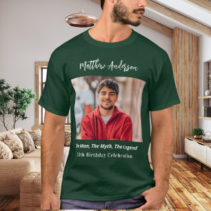 Geburtstagsfoto Mann Mythos Legende Name Spaß grün T-Shirt