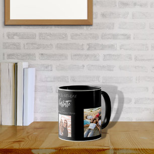 Geburtstagsfreund Schwarze Fotos Tasse