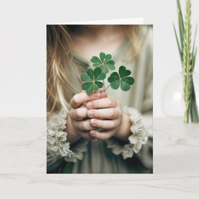 Geburtstagsfreundschaft Lucky Clovers Karte (Vorderseite)