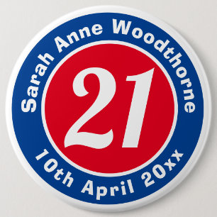 Geburtstagsgedenken mit Name, Alter und Datum Button