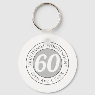 Geburtstagsgedenken mit Name, Alter und Datum Schlüsselanhänger