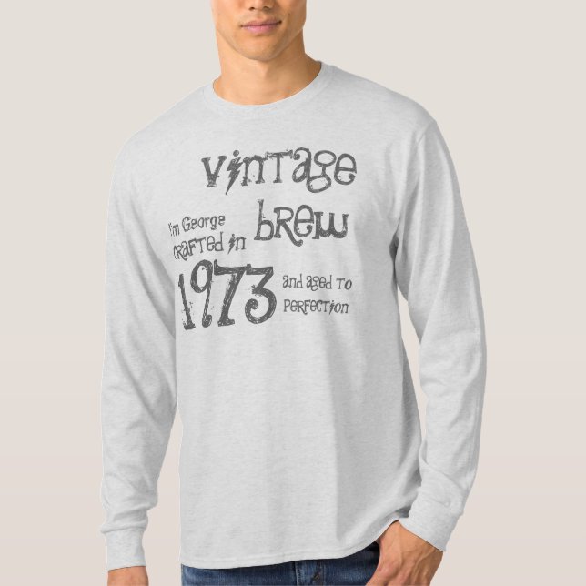 Geburtstagsgeschenk 1973 Vintage Braue T-Shirt (Vorderseite)