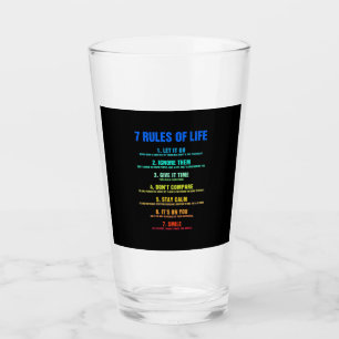 Geburtstagsgeschenk 7 Lebensregeln Glas