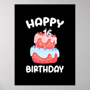 Geburtstagsgeschenk   Alles Gute zum 16. Geburtsta Poster