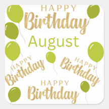 Geburtstagsgeschenk August Geburtstagsticker