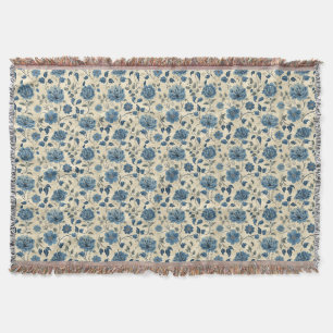 Geburtstagsgeschenk Blau und Beige Blüten nahtlo Decke