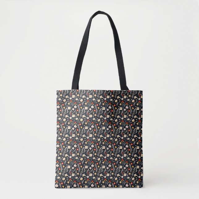 Geburtstagsgeschenk | Blumenmuster Tasche (Vorderseite)