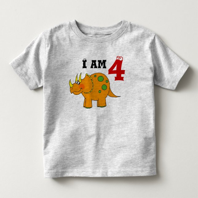 Geburtstagsgeschenk, Dinosaurier-Triceratops Kleinkind T-shirt (Vorderseite)