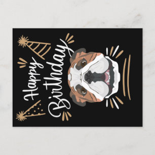 Geburtstagsgeschenk English Bulldogge Postkarte