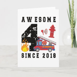 Geburtstagsgeschenk Feuerwehrmännchen Geboren 2018 Karte
